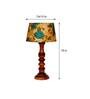 Mace Yellow & Green Fabric Shade Night Lamp With Wood Base