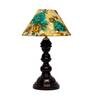 Moby Yellow & Green Fabric Shade Night Lamp With Wood Base