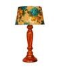 Ryan Yellow & Green Fabric Shade Night Lamp With Wood Base