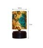 Castries Yellow & Green Fabric Shade Night Lamp With Wood Base