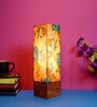 Chelsfield Yellow & Green Fabric Shade Table Lamp With Wood Base