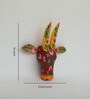 Yellow & Pink Handcrafted Cow Sclupture Mango Wood Wall Mask