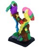 Yellow & Purple Colorful Parrot Polyresin Figurine