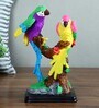 Yellow & Purple Colorful Parrot Polyresin Figurine