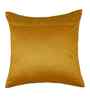 Yellow Velvet Striped 16X16 Inches Cushion Covers (Pack of 2)