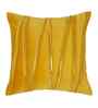 Yellow Velvet Striped 16X16 Inches Cushion Covers (Pack of 2)