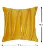 Yellow Velvet Striped 16X16 Inches Cushion Covers (Pack of 2)