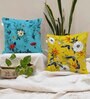 Yellow Floral 24x24 inches Cushion Covers (Pack of 2)