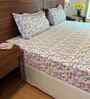 Pink and White 100% Cotton Floral Print Double Bedsheet with 2 Pillow Covers Spring Summer 2025 Collection