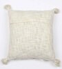 White Woven Cotton 16 x 16 Inches Cushion Cover