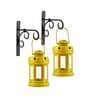 Bling (Set Of 2) Yellow Metal Wall Tea Light Holders