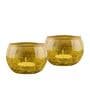 Yellow Glass Fizz Votive & Tea Light Holders (Pack Of 2)