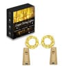 Yellow 2 Meters Bottle Lights with Cork Battery Operated 20 LED Fairy Mini String Lights (Pack of 2)