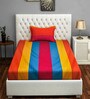 Yellow Geometric 240 TC Cotton 1 Single Bedhseet with 1 Pillow Cover