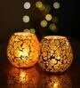 Yellow Glass Flinchum Table Tea Light Holders & Votives (Pack Of 2)