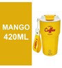 Yellow 420ml Stainless Steel Double Vacuum Insulated Leak Proof Coffee Tumbler with Lid