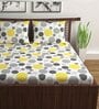Yellow Geometric 144 TC Cotton Double Bedsheet with 2 Pillow Covers
