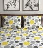 Yellow Geometric 144 TC Cotton Double Bedsheet with 2 Pillow Covers
