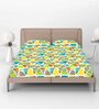 Multicolor Abstract 144 TC Cotton Fitted Double Bedsheet with 2 Pillow Covers