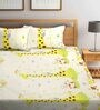Yellow Giraffe Theme 240 TC Cotton Queen Sized Kids Bed Sheet with 2 Pillow Covers