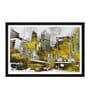 Yellow Abstract Building Canvas Art Print