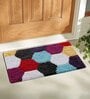 Multicolor Geometric Cotton 24x16 Inches AntiSkid Door Mat (1Pc)