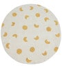 Yellow Abstract Cotton 3 Ft X 3 Ft Hand Tufted Dhurrie
