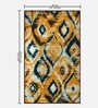 Yellow Abstract Polyester 3 ft x 5 ft Machine Made Carpet