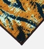 Yellow Abstract Polyester 5 ft x 2 ft Machine Made Runner