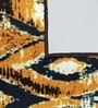 Yellow Abstract Polyester 5 ft x 2 ft Machine Made Runner