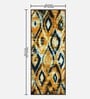 Yellow Abstract Polyester 5 ft x 2 ft Machine Made Runner