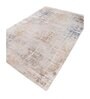 Yellow Abstract Polyester 5 ft X 7 ft Machine Made Carpet