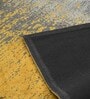 Yellow Abstract Polyester 6 x 9 Feet Machine Made Carpet