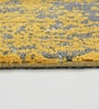 Yellow Abstract Polyester 6 x 9 Feet Machine Made Carpet