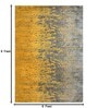 Yellow Abstract Polyester 6 x 9 Feet Machine Made Carpet