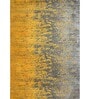 Yellow Abstract Polyester 6 x 9 Feet Machine Made Carpet