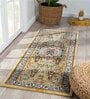 Yellow Abstract Polypropylene 59x24 Inches Machine Made Floor Runner