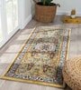 Yellow Abstract Polypropylene 59x32 Inches Machine Made Floor Runner