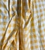 Yellow Checkered Polycotton Double King Fitted Bedsheet With 2 Frill Pillow Covers