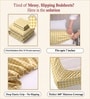 Yellow Checkered Polycotton Double King Fitted Bedsheet With 2 Frill Pillow Covers