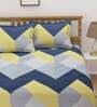 Multicolor Geometric TC 160 Poly Cotton King Size Bed Sheet With 2 Pillow Covers
