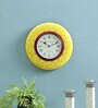 Yellow Analog Traditional Wall Clock