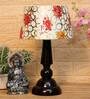 Hobart Yellow Fabric Shade Night Lamp With Wood Base