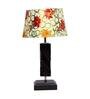 Troika Yellow Fabric Shade Night Lamp With Wood Base
