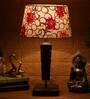 Eros Yellow Fabric Shade Night Lamp With Wood Base