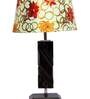 Troika Yellow Fabric Shade Night Lamp With Wood Base