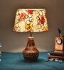 Diagon Yellow Natural Fiber Shade Night Lamp With Wood Base