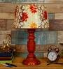 Porco Yellow Fabric Shade Night Lamp With Wood Base