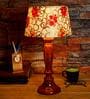 Ohagun Yellow Fabric Shade Night Lamp With Wood Base