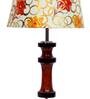 Catania Yellow Fabric Shade Night Lamp With Wood Base